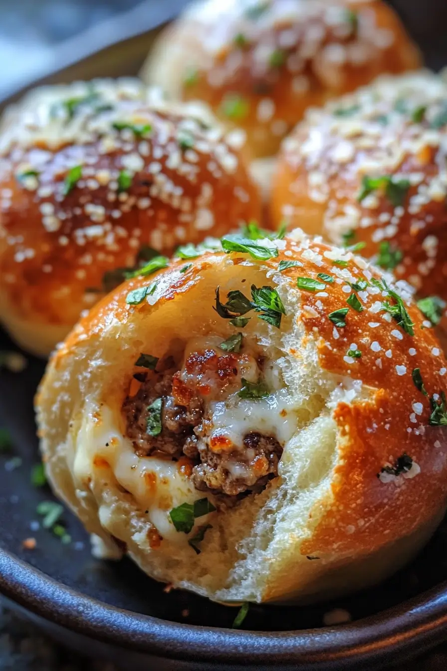 Garlic Parmesan Cheeseburger Bombs