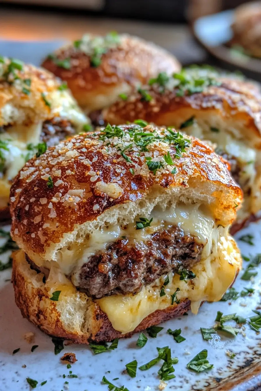 Garlic Parmesan Cheeseburger Bombs