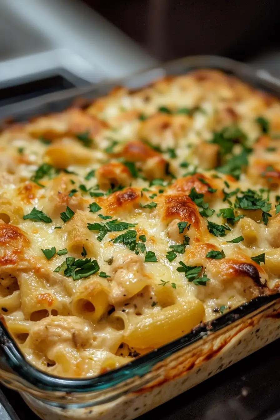 Southwest Chicken Alfredo Bake