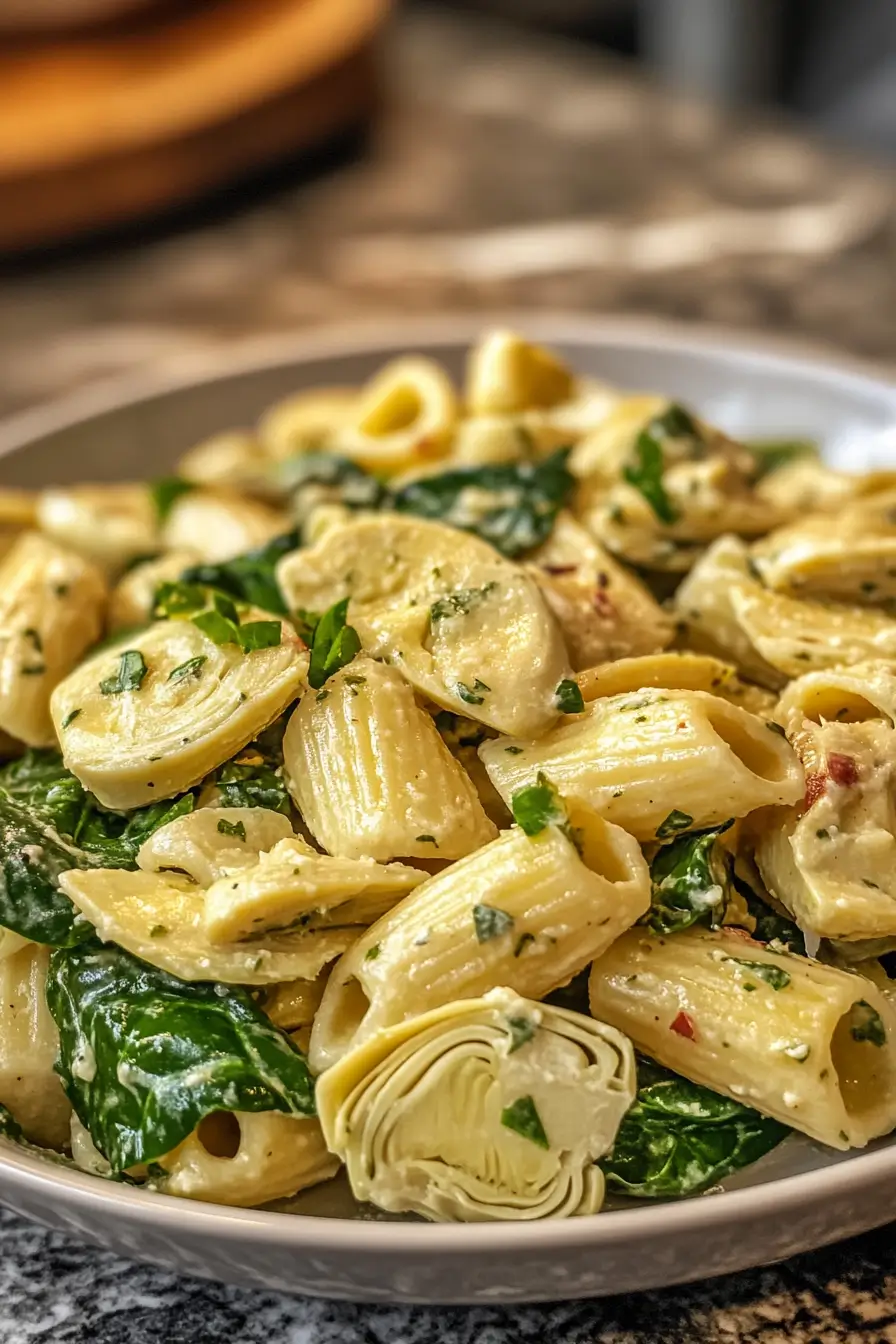 Spinach and Artichoke Pasta Salad